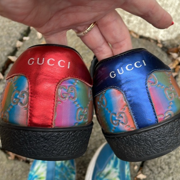 Auth Gucci Mens Hallographic Sneakers size 9 - Picture 6 of 7